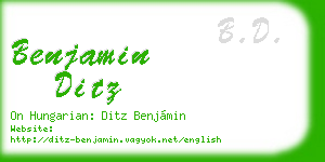 benjamin ditz business card