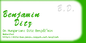 benjamin ditz business card